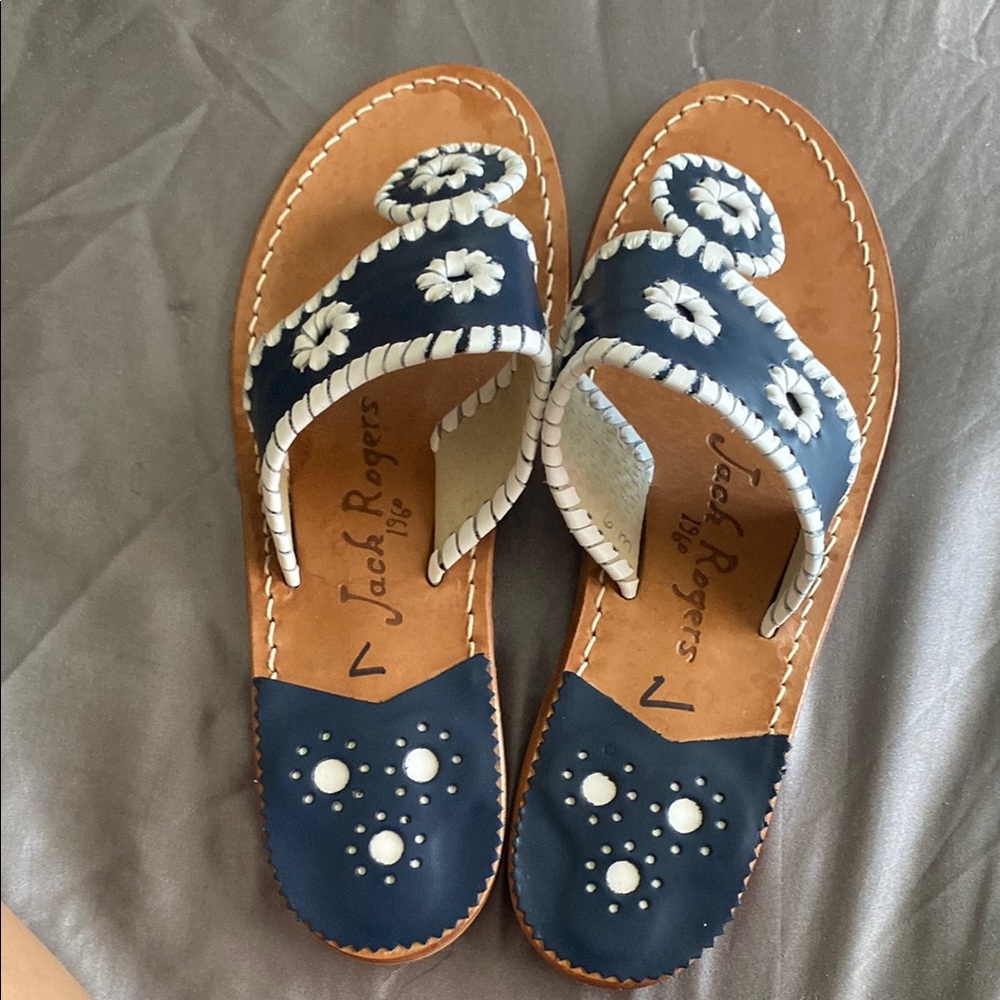 Jack Rogers Women's Navy and White Sandals